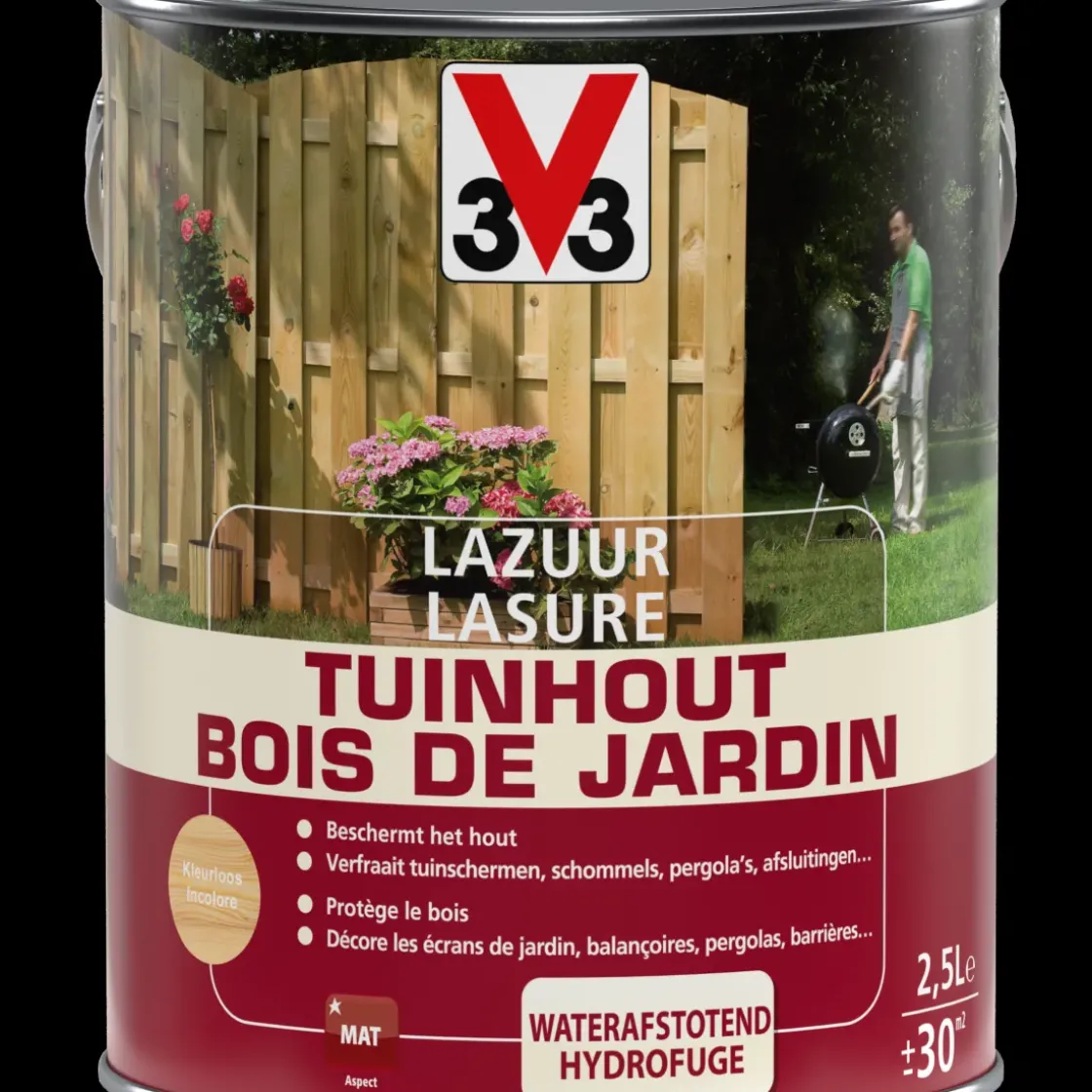 V33 Houtbeits Tuinhout Transparant Mat 2,5L-Brico Sale