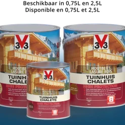 V33 Houtbeits Tuinhuis High Protection Mahonie Zijdeglans 2,5L-Brico