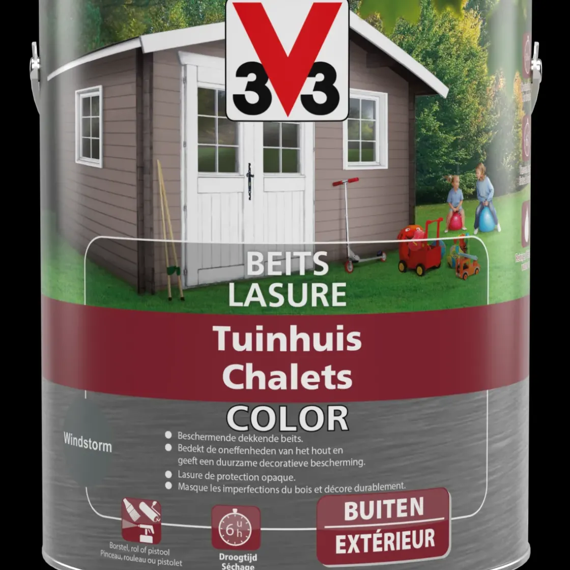 V33 Houtbeits Tuinhuis Windstorm Zijdeglans 2,5L-Brico