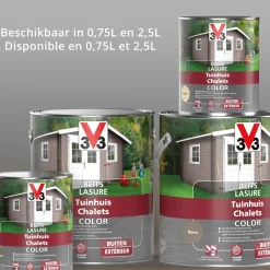 V33 Houtbeits Tuinhuis Windstorm Zijdeglans 2,5L-Brico