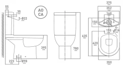 Brico Van Marcke Duoblok Toilet Cobro I Ao Aansluiting I Soft-Close Toiletzitting Wit Online