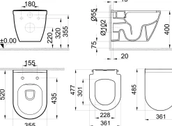 Brico Van Marcke Hangtoilet Perl Wit | Soft-Close & Quick Release Toiletzitting | Randloos Toiletpot Online