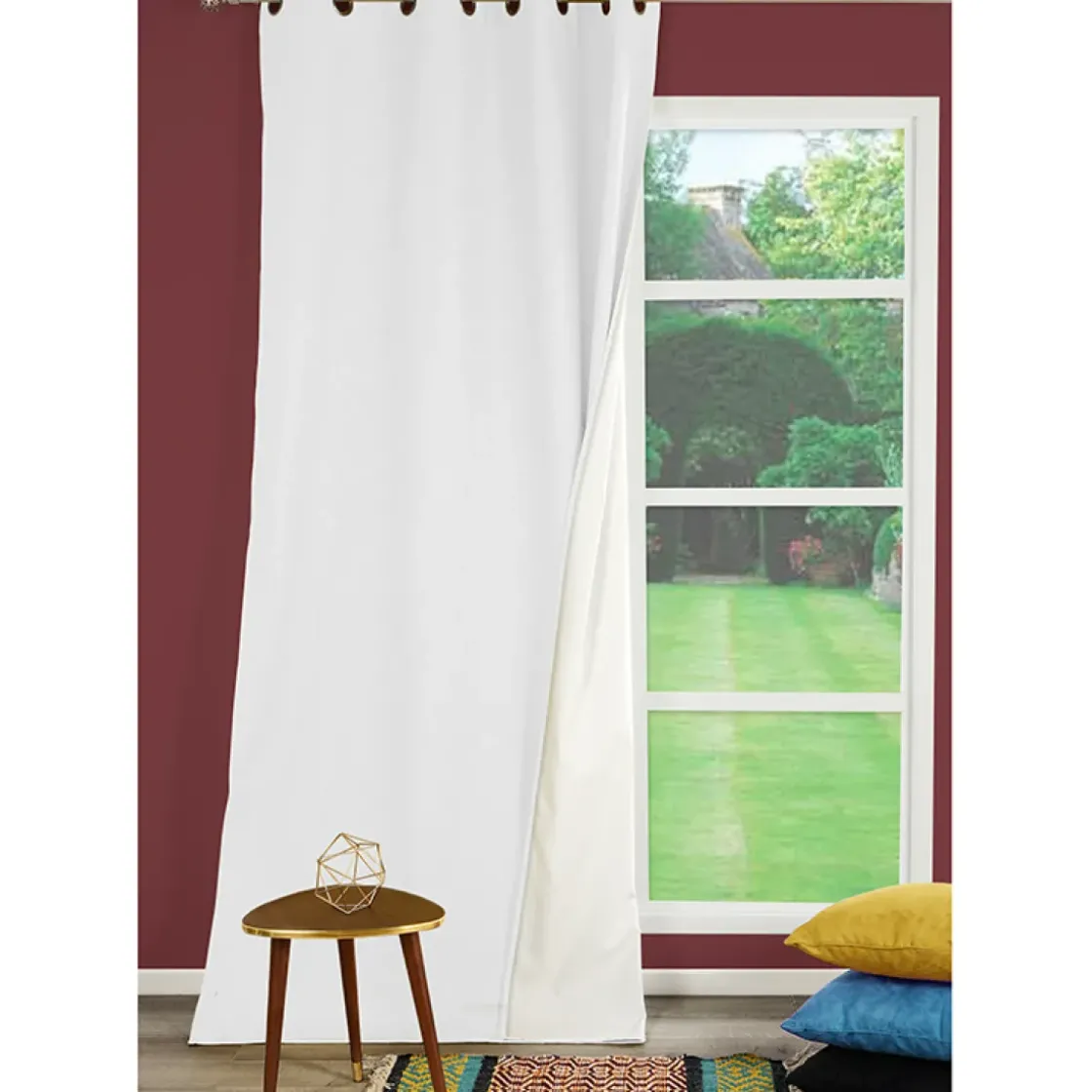 Verduisterend En Isolerend Gordijn Bella Ringen Notte Wit 140X260-Brico Hot