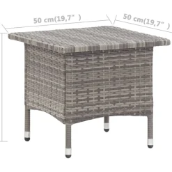 Vidaxl Theetafel 50X50X47 Cm Poly Rattan Grijs-Brico Sale