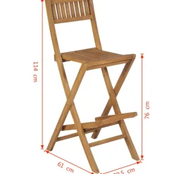 Vidaxl Tuinbarkrukken Inklapbaar 2 St Massief Teakhout-Brico Discount