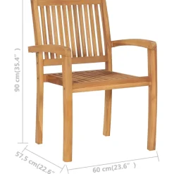 Vidaxl Tuinstoelen Stapelbaar 2 St Massief Teakhout-Brico New