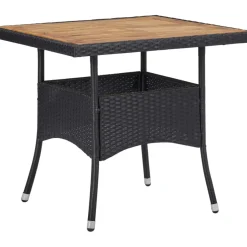 Vidaxl Tuintafel Poly Rattan En Massief Acaciahout Zwart-Brico Online