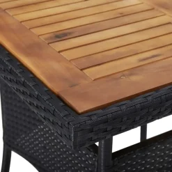Vidaxl Tuintafel Poly Rattan En Massief Acaciahout Zwart-Brico Online