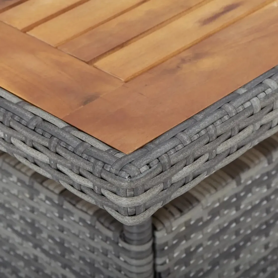Vidaxl Tuintafel Poly Rattan En Massief Acaciahout Grijs-Brico Discount