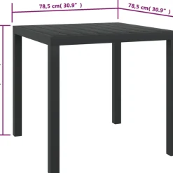 Vidaxl Tuintafel 80X80X74 Cm Aluminium En Hkc Zwart-Brico Discount