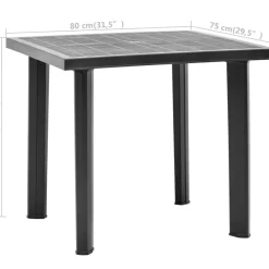 Vidaxl Tuintafel 80X75X72 Cm Kunststof Antraciet-Brico Discount