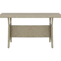 Vidaxl Tuintafel 130X70X66 Cm Poly Rattan Grijs-Brico New