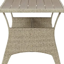 Vidaxl Tuintafel 130X70X66 Cm Poly Rattan Grijs-Brico New