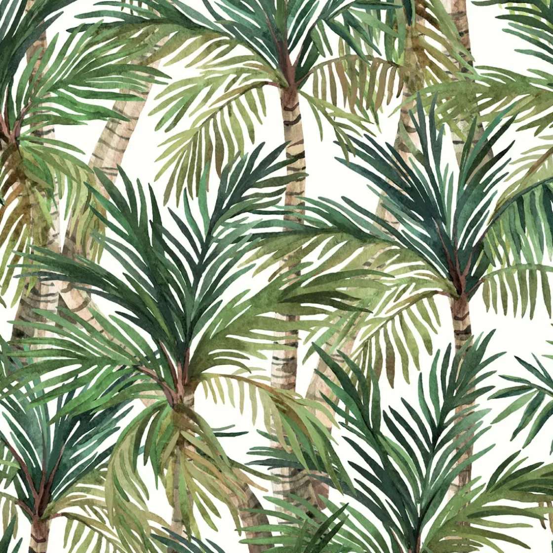 Vinylbehang Groene Palm-Brico Discount