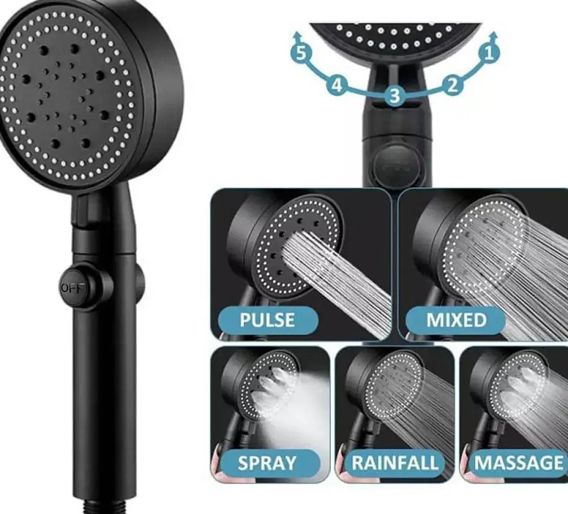 Brico Waterbesparende Douchekop Set - Chroom - 5 Straalstanden Online