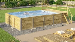 Weka Massief Houten Zwembad 595 Maat 2 Blauw/Mosica-Brico New