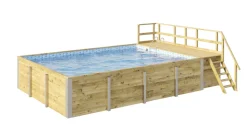 Weka Massief Houten Zwembad 595 Maat 2 Blauw/Mosica-Brico New