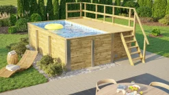 Weka Massief Houten Zwembad 595 Maat 1, Blauw/Mosica-Brico Online