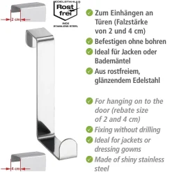 Brico Wenko Deurhaken 6 Stuks Rvs