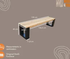 Wood4You - Bankje - New Orleans - Steigerhout 130Lx40Hx38D Cm-Brico Best