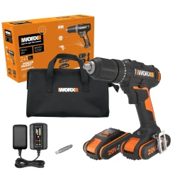 Brico Worx Accuboormachine Met Klopfunctie Wx370,1 20V (2 Accu'S) Hot