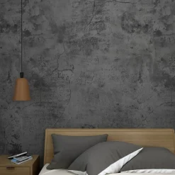 Zelfklevend Behang - Pvc - Betonlook - Cemento Grigio Scuro - 122Cmx10M-Brico Sale