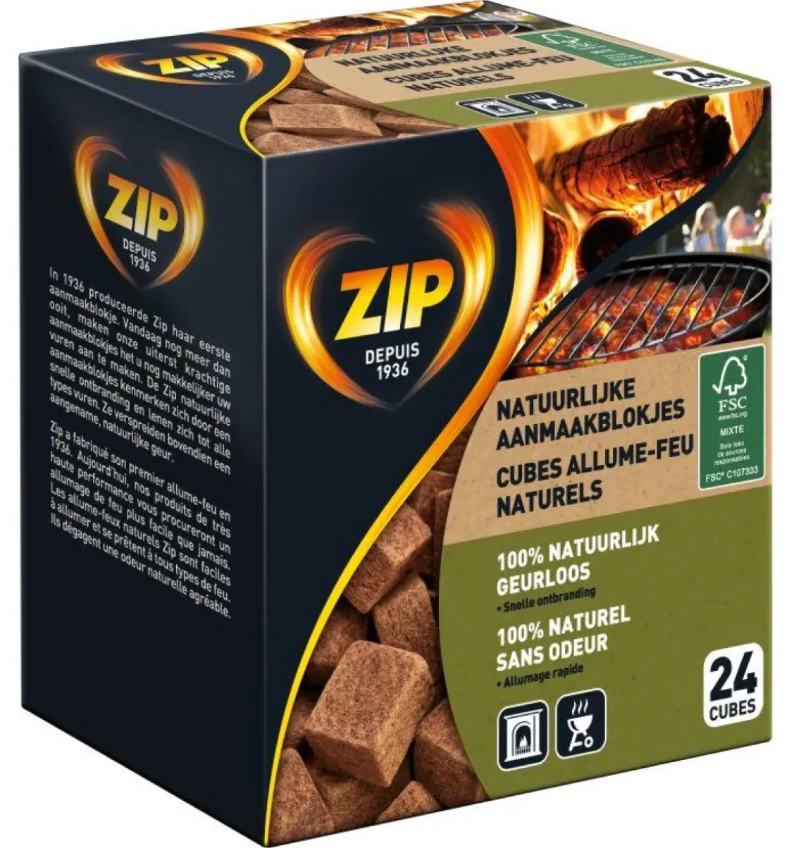 Brandstoffen<Brico Zip Aanmaakblokjes 'Natural' - 24 Stuks